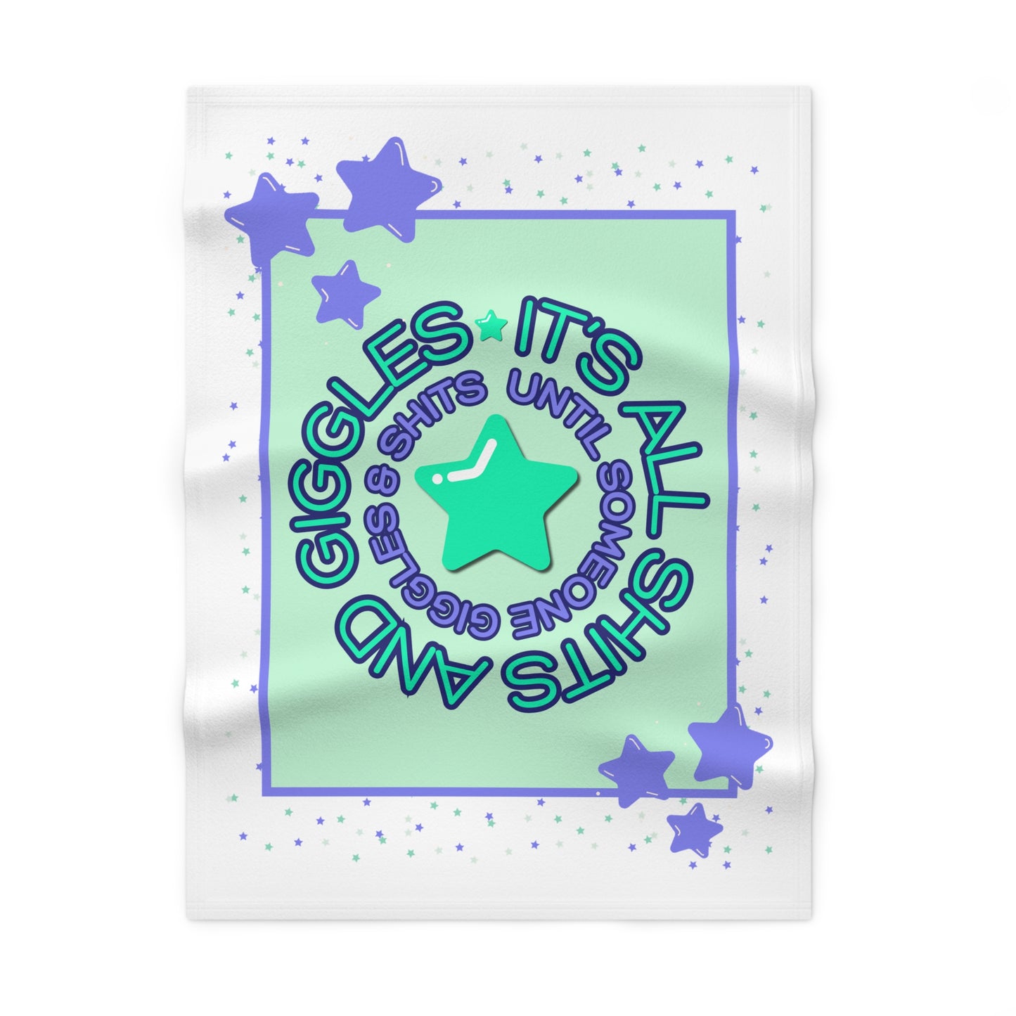 Giggles & Shits - Soft Fleece Baby Blanket: Cute Baby Shower Gift, Nursery Decor, Newborn Comfort, Funny Baby Blankets, Gift for Parents