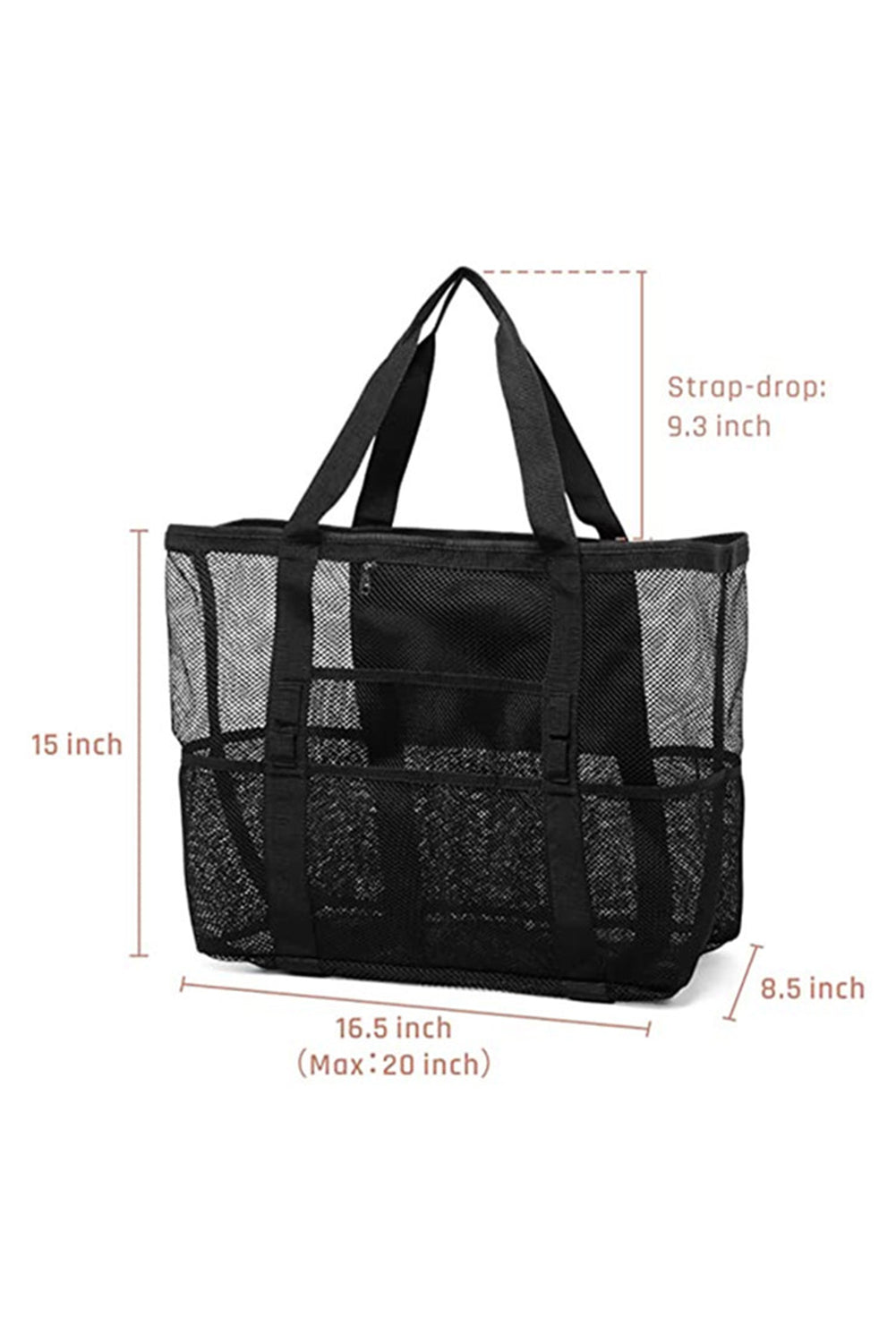 Black Mesh Travel - Large Capacity Bag