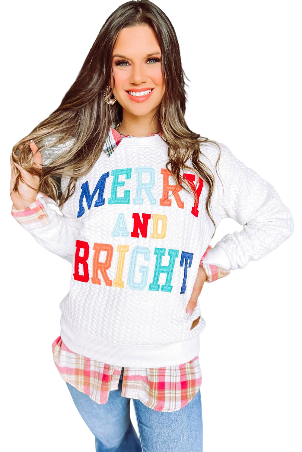 Merry and Bright Quilted Sweatshirt